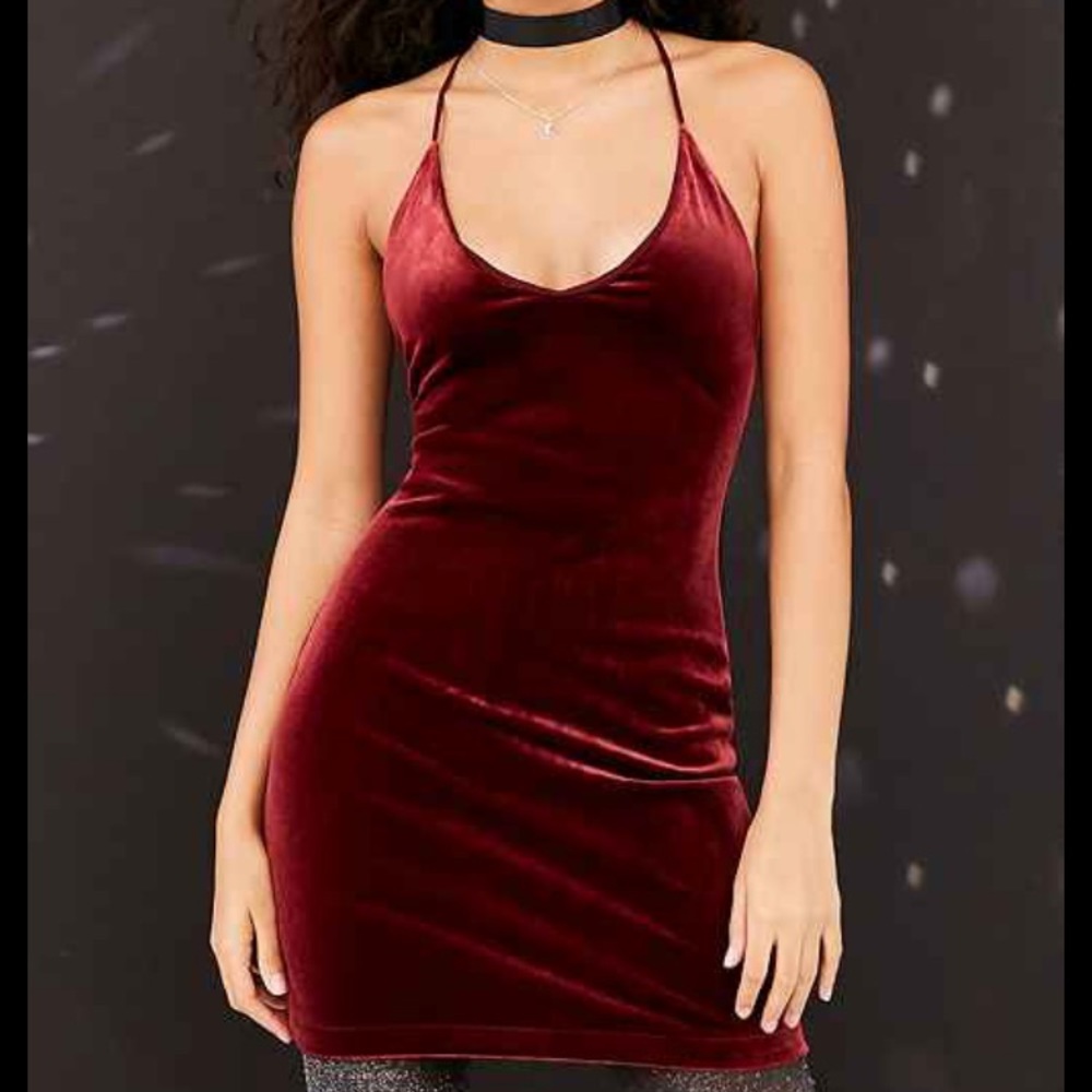 Kimichi blue Velvet Wine Dress